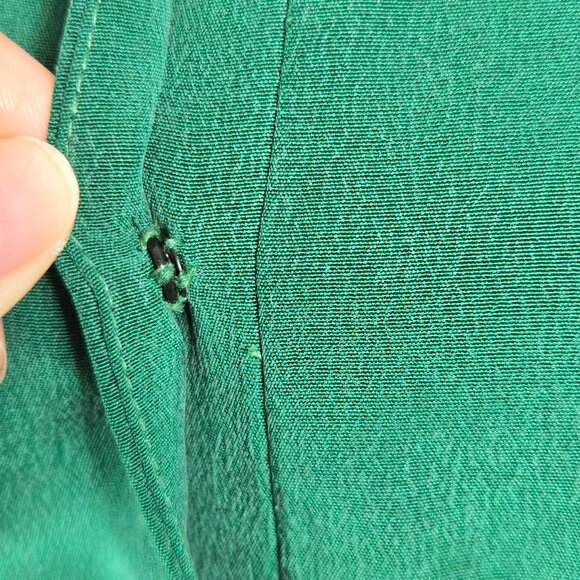 Safe Silk by Adrianna Papell Sz 6 Dark Green Silk Tunic Buttons Mandarin Collar - Picture 4 of 14